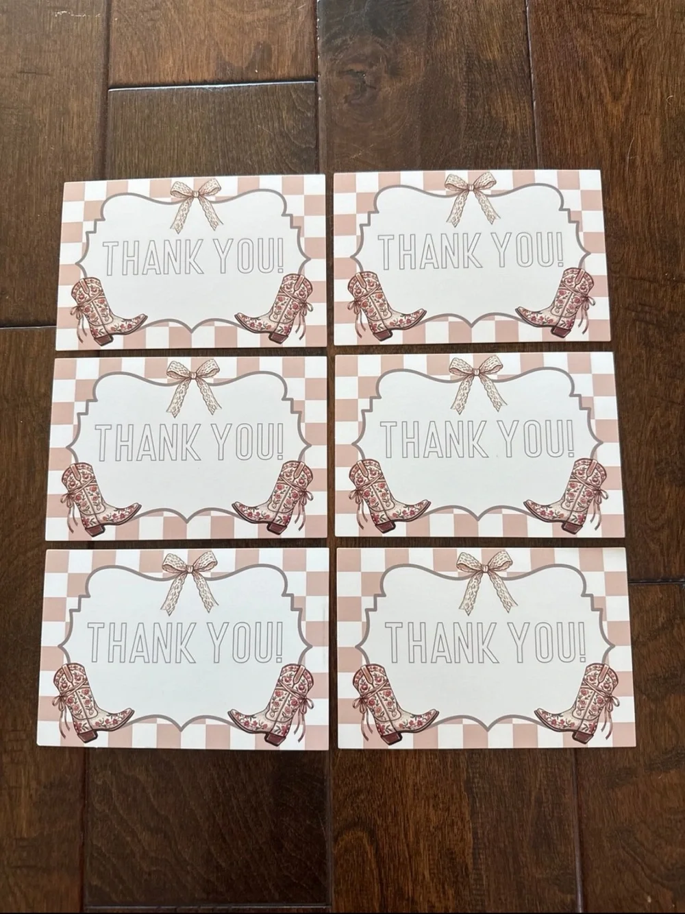 50 Pack - Large 4x6” Super Cute Cow Girlies Thank You Cards